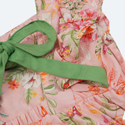 Vestido Infantil Infanti Floral Rosa Claro - laço nas costas