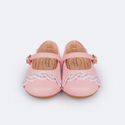 Sapato Infantil Pampili Mini Angel Trança Strass Rosa Glace - sapatilha para bebê