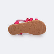 Sandália Infantil Primeiros Passos Pampili Mili Tiras Cruzadas Laço Pink - sandália de bebê com solado anti derrapante