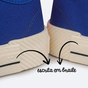 Tênis Infantil Feminino Pampili Max Azul - detalhe em braile tênis infantil
