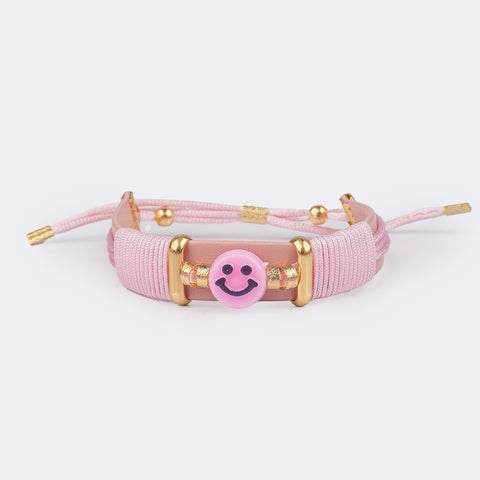 Pulseira Infantil Pampili Sintético Smile Rosa - pulseira de criança rosa