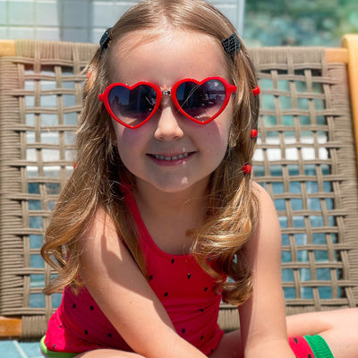 Óculos de Sol Infantil KidSplash! Proteção UV Coração Vermelho - óculos de coração