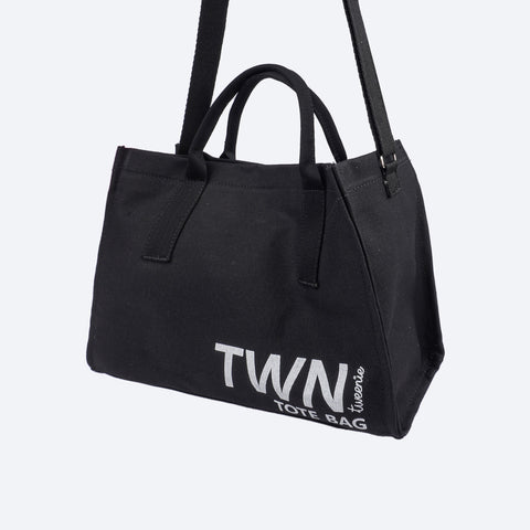 Bolsa Tote Bag Tweenie Lona Preta - frente da bolsa tweenie