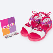 Sandália Papete Infantil Pampili Candy Surprise Pink e Colorida - sandália com pingentes sortidos