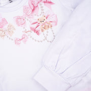 Conjunto Infantil Infanti Blusa e Calça Jogger Branco e Rosa - conjunto infantil
