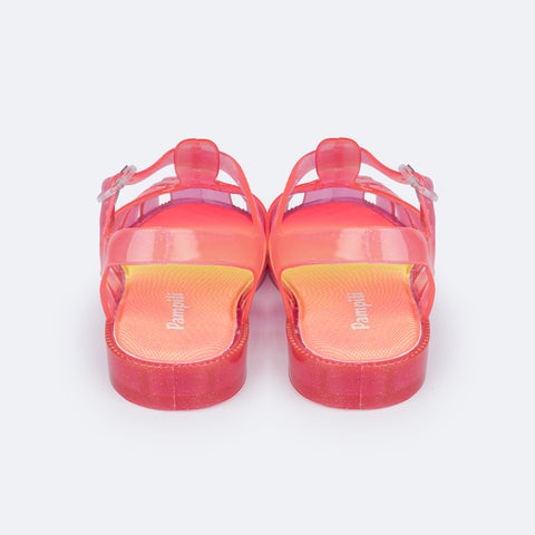 Sandália de Led Infantil Pampili Glee Valen Transparente Rosa - sandália transparente de plástico