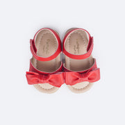 Sandália de Bebê Pampili Nana Laçarote Vermelho - superior da sandália vermelha