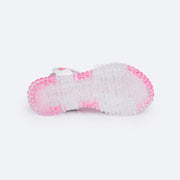 Sandália Papete Infantil Pampili Candy Patches Divertidos Branca - solado transparente com glitter