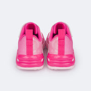 Tênis de Led Infantil Pampili SPK 35 Music Rosê Holográfico - traseira do tenis com detalhe pink