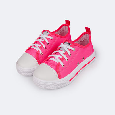 Tênis Infantil Feminino Pampili Easy Pink Neon - tênis infantil feminino cano baixo