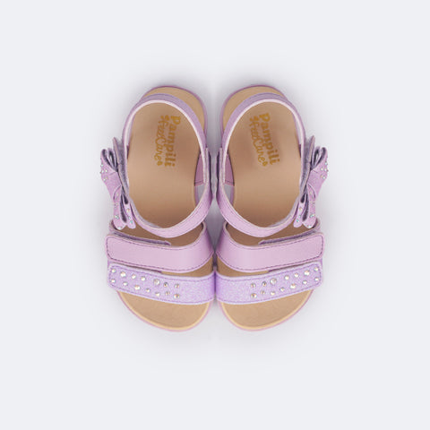 Sandália Papete Infantil Mini Fly Glitter Brilho Lilac - papete confortável