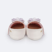 Sapato de Bebê Pampili Nina Laço Glitter Strass Branco - traseira do sapato de bebê para batizado