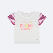 Camiseta Infantil Pampili Funny Summer Branca - camiseta com escrita have a funny summer