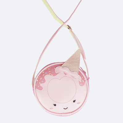 Bolsa Infantil Pampili Sorvete Rosa Baby - frente da bolsa com sorvete