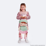 Mochila Infantil Metoo Doll Angela Lai Ballet Rosa e Verde - 48 cm - menina segurando a mochila