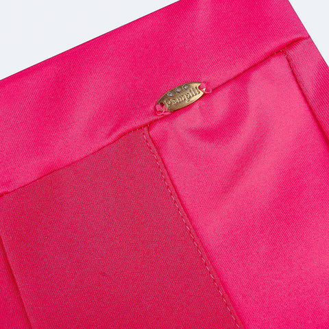 Calça Legging Infantil Pampili Acetinada Pink - detalhe em metal