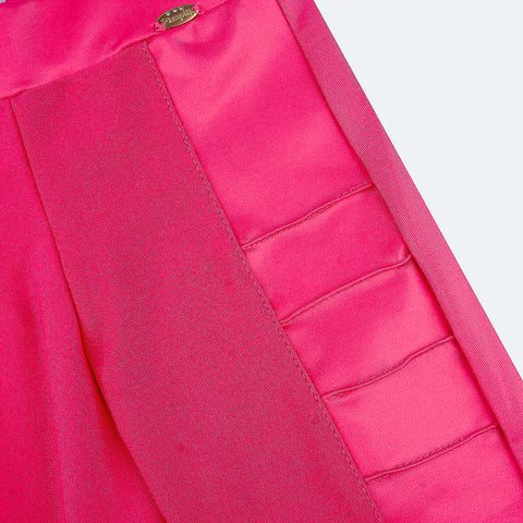 Calça Legging Infantil Pampili Acetinada Pink - detalhe da costura