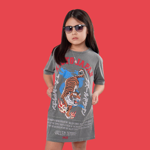 Camiseta Infantil Vallen Longa Estonada Cinza - camiseta na menina