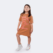 Vestido Infantil Vallen Chocolate Marrom Estonado - vestido em moletom na menina