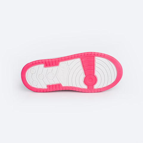 Tênis Escolar Infantil Pampili Slim Joy Velcro Pink - solado antiderrapante