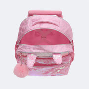 Mochila de Rodinhas Pack Me Cute Rosa - abertura da mochila