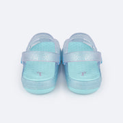 Sandália Crocker Infantil Pampili Glee Glitter Azul - traseira da sandália confortável