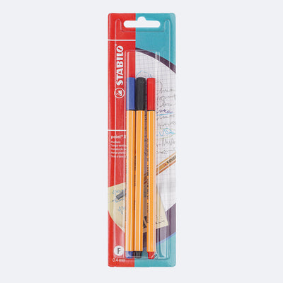 Caneta Stabilo Kit Point 88 3 Cores Colorida Escura - kit canetas