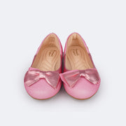 Sapatilha Infantil Pampili Super Fofura Laço Duplo Glitter Rosa Claro - sapatilha para festa