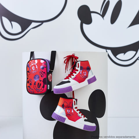 Bolsa Infantil Tweenie Glitter Preta Colorida Mickey & Minnie © DISNEY - coleção Mickey e Minnie