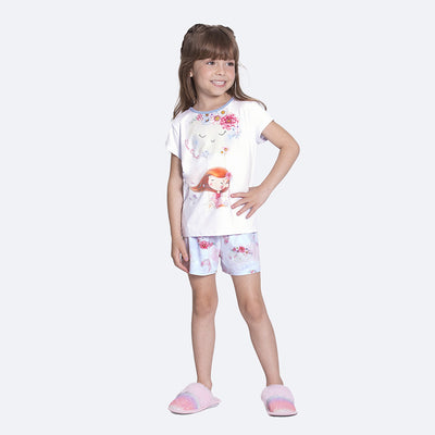 Pijama Infantil Alakazoo Sonho Branco e Azul - frente do pijama infantil