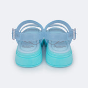 Sandália Feminina Tweenie Maya Glee Tiras Azul Dalia - traseira da sandália de plastico
