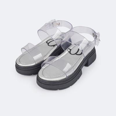 Sandália Feminina Tweenie Maya Glee Tiras Transparente e Preta - sandalia de plastico transparente