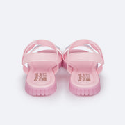 Sandália Papete Infantil Pampili Candy Holográfica Rosa Baby - Vem com Porta Celular - traseira da sandália em sintético