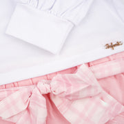 Conjunto Infantil Infanti Blusa e Calça Jogger Branco e Rosa - calça jogger infantil feminina