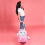 Mochila de Rodinhas Pack Me Cute Rosa - mochila de rodinha com a menina