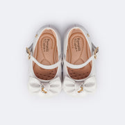 Sapato Infantil Pampili Mini Angel Strass Branco Verniz  - sapato infantil feminino com verniz