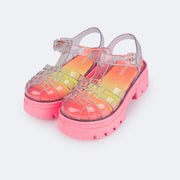Sandália Feminina Pampili Lyra Glee Glitter Coral - sandalia de plastico tratorada