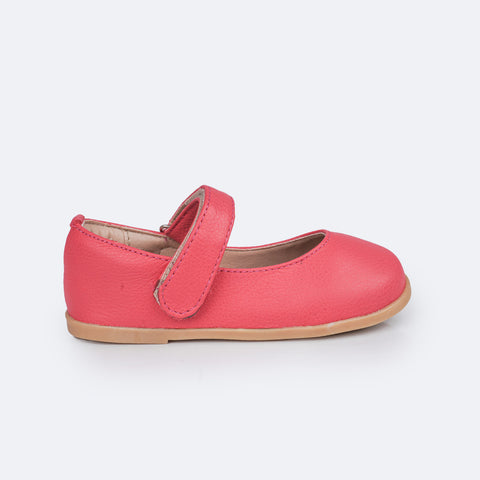 Sapato Infantil Feminino Pampili Mini Cris Pink - lateral do sapato com velcro