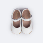 Sapato Infantil Feminino Pampili Mini Cris Branco - superior do sapato com velcro