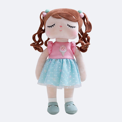 Boneca Metoo Angela Candy School Rosa e Azul - 33 cm - frente da boneca de pelúcia metoo