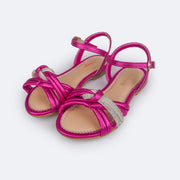 Sandália Infantil Pampili Cherrie Strass Comfy Pink - sandália confortável pink