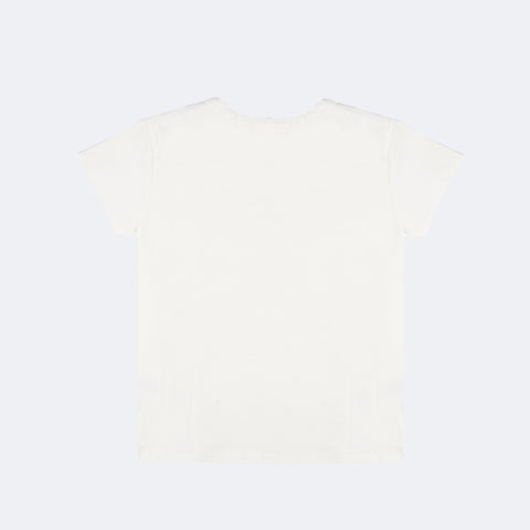 Camiseta Infantil Pampili Paetê Girl Style Off White - camiseta branca infantil