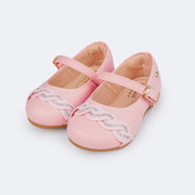 Sapato Infantil Pampili Mini Angel Trança Strass Rosa Glace - sapato para bebê