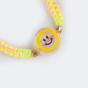 Pulseira Infantil Pampili Smile Macramê Amarela - pulseira de macramê