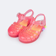 Sandália de Led Infantil Pampili Mini Glee Valen Transparente Rosa - sandália de plástico para bebê