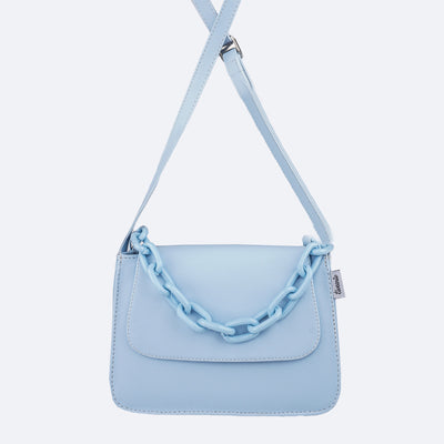 Bolsa Tiracolo Tweenie Corrente Azul - bolsa com corrente