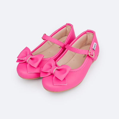 Sapatilha Infantil Pampili Mariah Laço Pink - frente da sapatilha feminina 