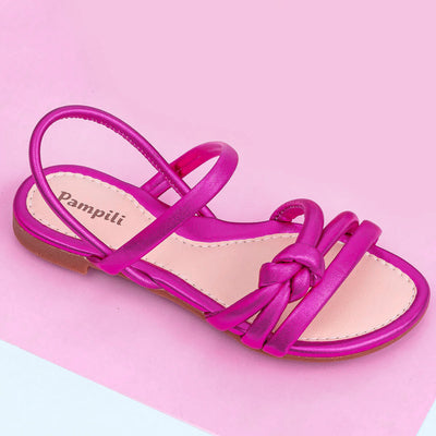 Sandália Infantil Pampili Iris Tiras Comfy e Nó Pink - sandália pink