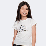Camiseta Infantil Pampili Gorgurão e Tachas Off White - blusa na menina