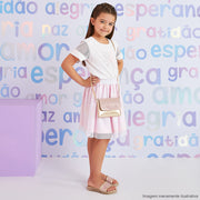 Chinelo Infantil Feminino Pampili Candy Glitter Dourado - Vem com Bolsinha - sandalia e bolsa na menina